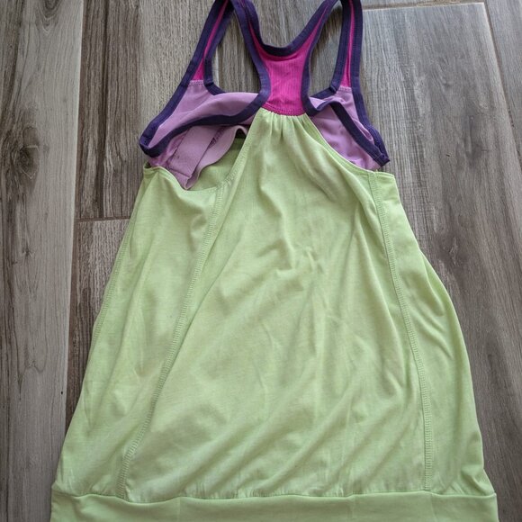 Nike Dri-Fit Women’s Training Tank Top M – Lime Green & Purple Racerback - Picture 6 of 6